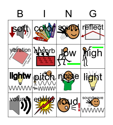 Changes to Light and Sound Bingo Card
