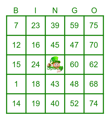 🍀Happy St.Patrick's Day🍀 Bingo Card