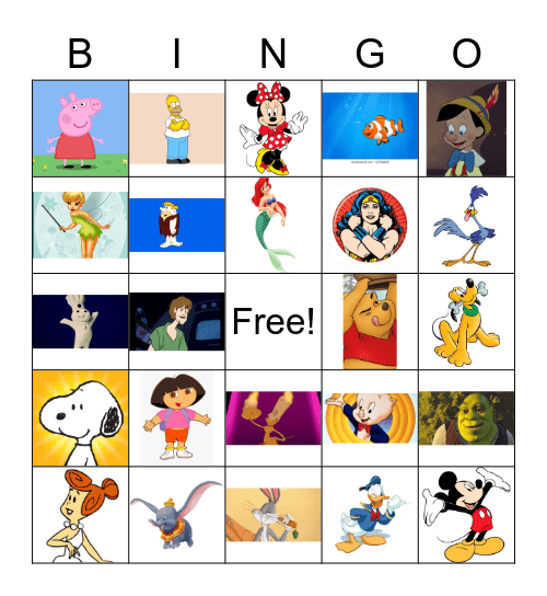 52 Bingo - ANIMATED IMAGES Bingo Card