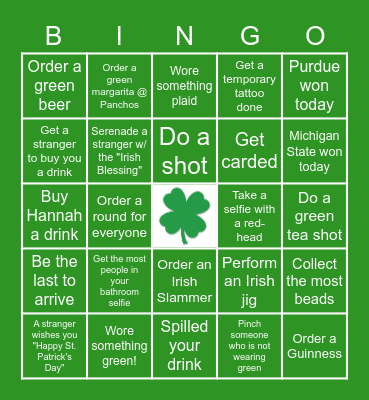 ST PATTY'S AT THE PUMP 2023 Bingo Card