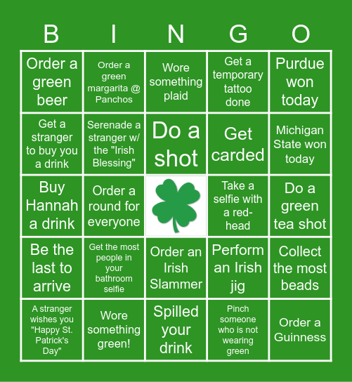 ST PATTY'S AT THE PUMP 2023 Bingo Card