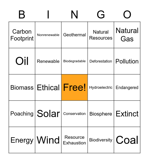 Human Impact Bingo Card