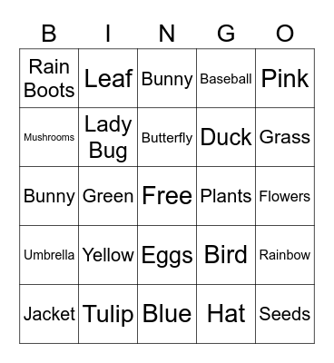 Spring Bingo Card