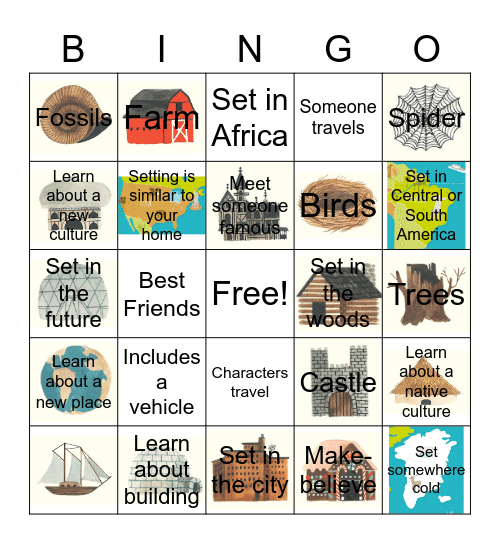 Reading Takes Us Places! Bingo Card