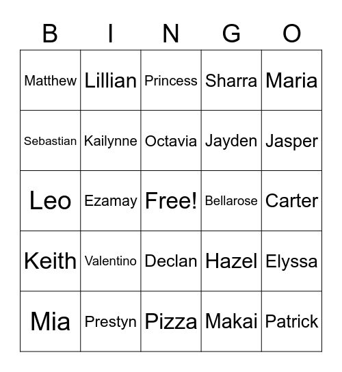 ABC 1A Bingo Card