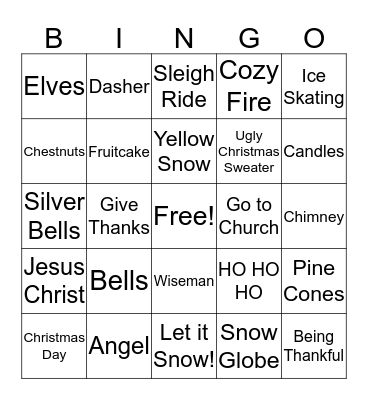 Christmas Bingo Card