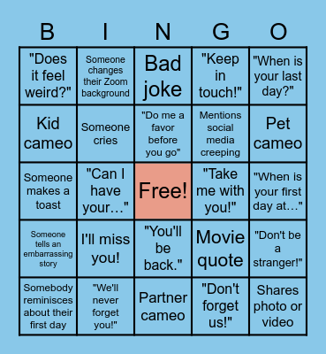 Omega's Farewell Bingo Card