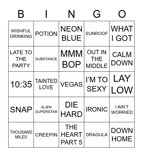 BINGO 503 Bingo Card