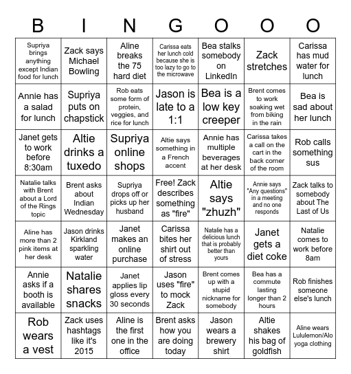 901 Page Posse Bingo Card