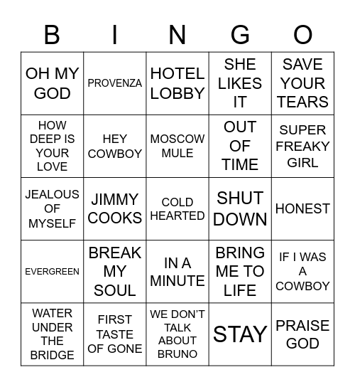 BINGO 502 Bingo Card