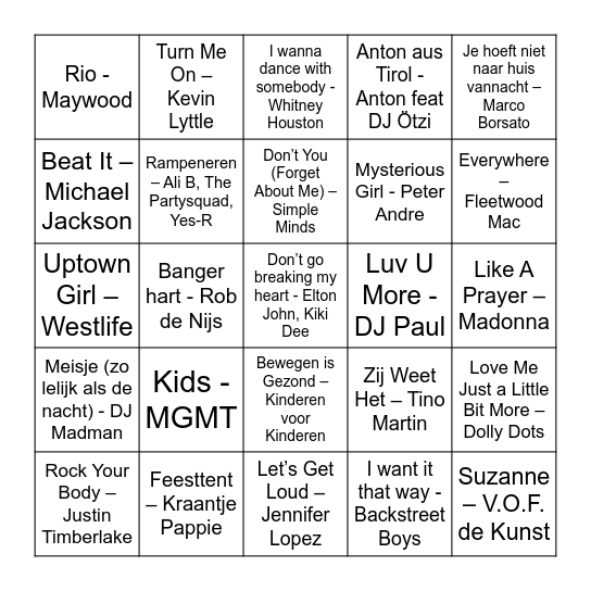 SÖLDEN 2023 - MUZIEKBINGO Card