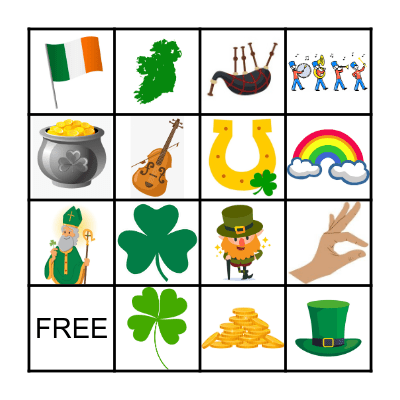 St. Patrick's Day Bingo Card