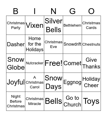 Christmas Bingo Card