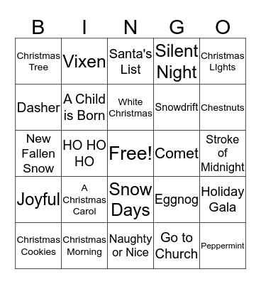 Christmas Bingo Card