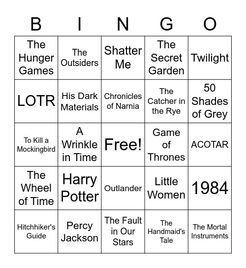 Book Bingo! Bingo Card