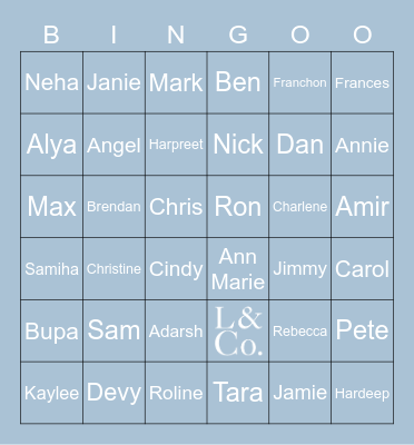 Core Leadership Program Networking Bingo Card