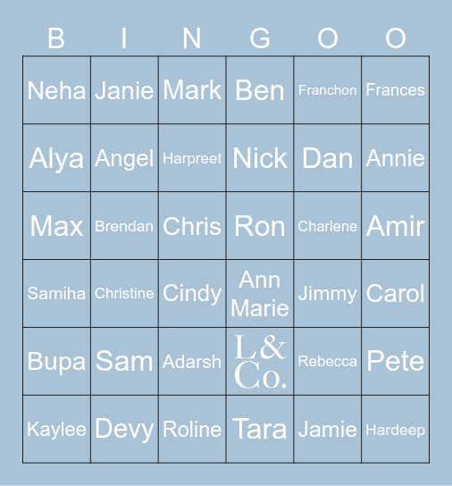 Core Leadership Program Networking Bingo Card