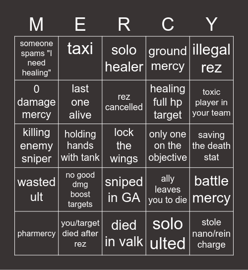 Mercy Bingo2 Bingo Card