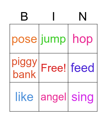 Things I like Bingo Card