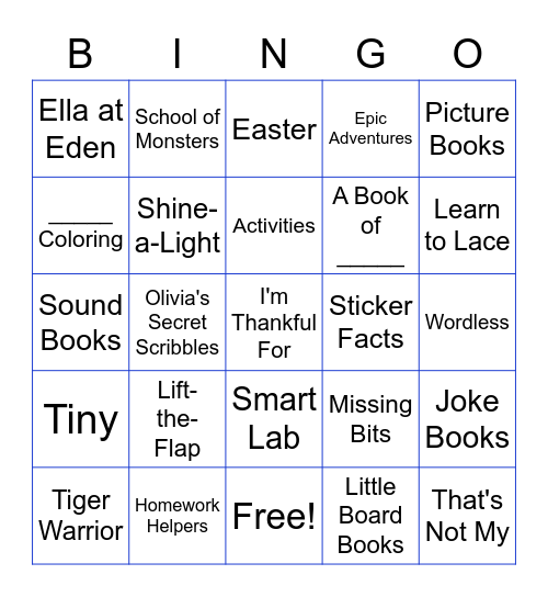 New Titles Bingo Card