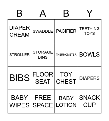 BABY BINGO Card