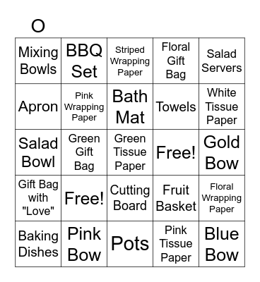 Alex's Bridal Bingo Card