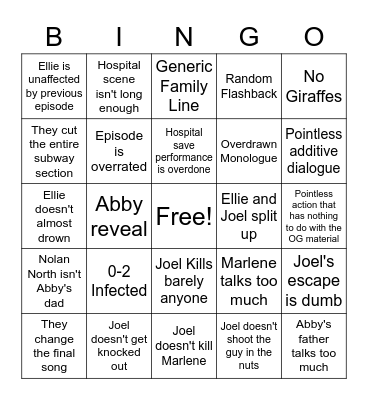 LOU Episode 9 Bingo Card