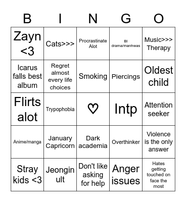 Uvi's Bingo Card
