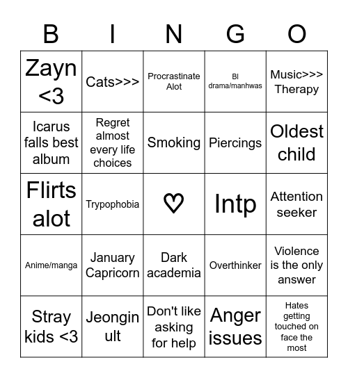 Uvi's Bingo Card
