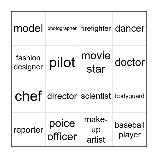 Lesson 2 Bingo Card