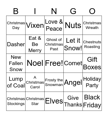Christmas Bingo Card