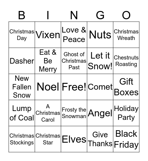 Christmas Bingo Card