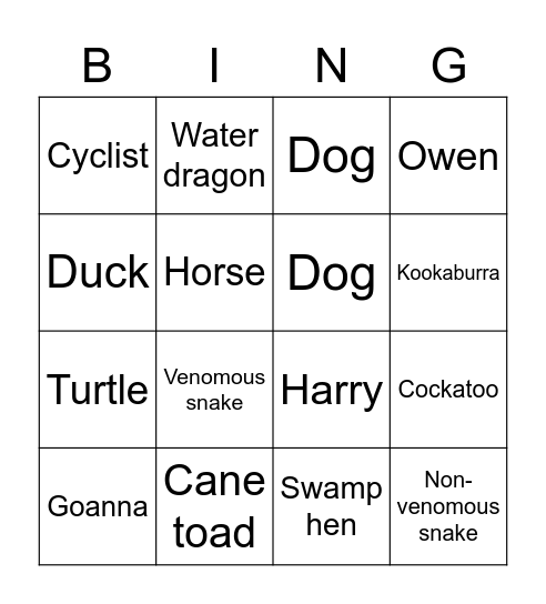 Hiking bingo Card