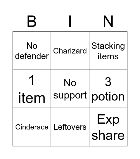 Unite trauma Bingo Card