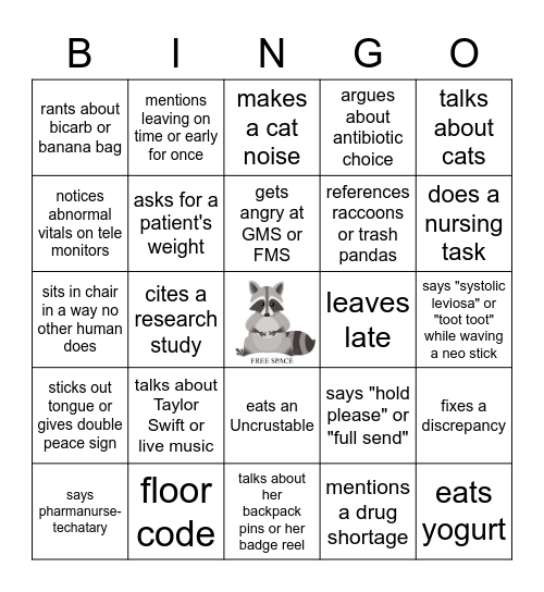 Trash Panda Bingo v2 Bingo Card