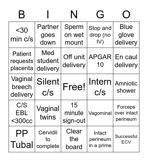 L&D BINGO Card