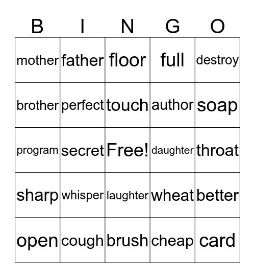 LOE Review: Lessons 1-11 Bingo Card