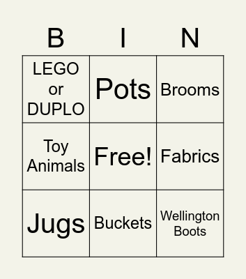 Loose Parts Bingo! Bingo Card