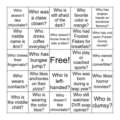 I GOT IT Bingo Card