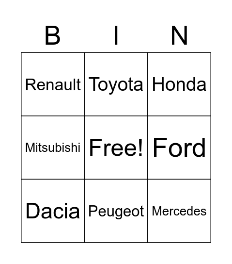 Foutparkeerders Bingo Card