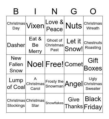 Christmas Bingo Card