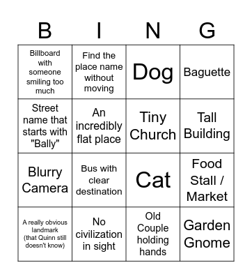 Quinngo Bingo Card