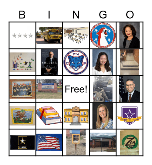 Colin Powell Bingo Board Bingo Card