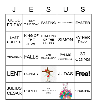 Lenten Bingo Card