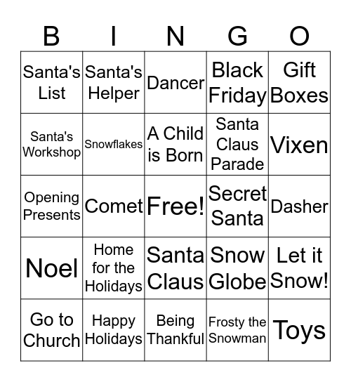 Christmas Bingo Card