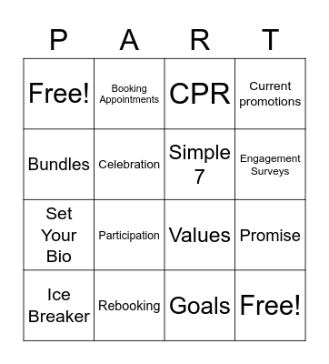 March 26th in Salon Meeting Bingo Card