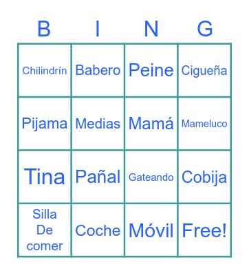 BABY SHOWER Bingo Card