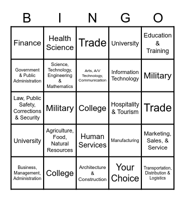 Career Expo Bingo Card