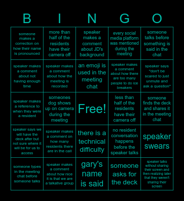 #resident-training-winter-2023 bingo Card