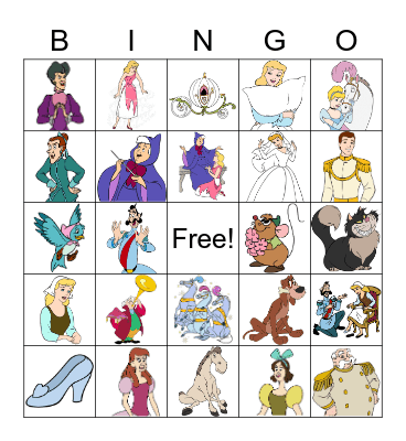Cinderella Birthday Bingo Card